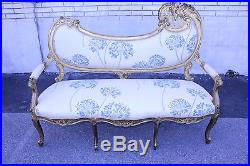 Spectacular 19th C. French Louis XV Style Gilded Love Seat, Sofa, New Upholstery