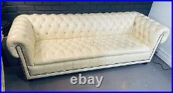 Splendid MID Century Modern Era Italian Leather Chesterfield Sofa