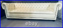 Splendid MID Century Modern Era Italian Leather Chesterfield Sofa