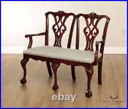 Statesville Chippendale Style Carved Mahogany Settee