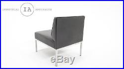 Steelcase Mid Century Modern Black Vinyl Furniture Set Herman Miller Knoll