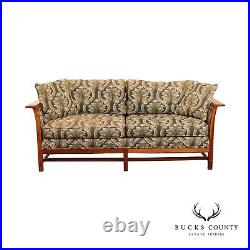 Stickley Craftsman Style Custom Upholstered Cherry Sofa