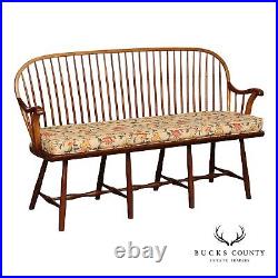 Stickley Early American Style Cherry Spindle Back Windsor Settee