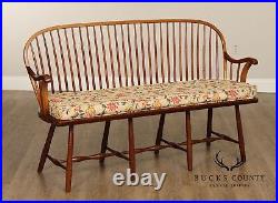 Stickley Early American Style Cherry Spindle Back Windsor Settee