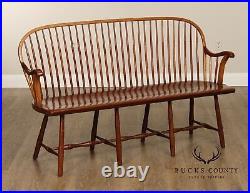 Stickley Early American Style Cherry Spindle Back Windsor Settee