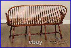 Stickley Early American Style Cherry Spindle Back Windsor Settee