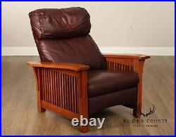 Stickley Mission Collection Cherry and Leather Spindle Morris Recliner