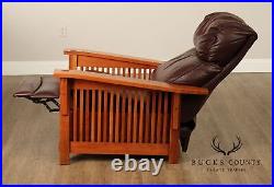 Stickley Mission Collection Cherry and Leather Spindle Morris Recliner