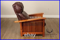 Stickley Mission Collection Cherry and Leather Spindle Morris Recliner