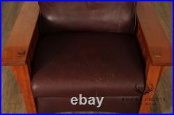 Stickley Mission Collection Cherry and Leather Spindle Morris Recliner