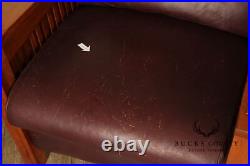 Stickley Mission Collection Cherry and Leather Spindle Morris Recliner