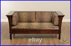Stickley Mission Collection Oak Spindle Prairie Settle Loveseat