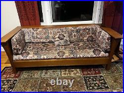 Stickley Mission Oak Arts and Crafts Settle Sofa And Loveseat