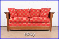 Stickley Mission Oak Arts and Crafts Spindle Sleeper Sofa or Loveseat