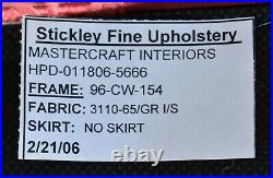 Stickley Williamsburg Mahogany Settee CW-154 Red Damask Silk Fabric Rare