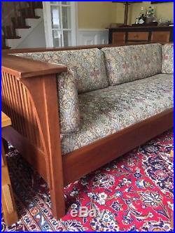 Stickley couch, settle, mission, prairie, upholstered, great shape