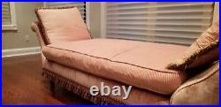 Stoneleigh Ltd. Antique Pink Daybed Backless Couch Chaise with Wooden Legs