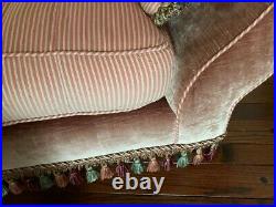 Stoneleigh Ltd. Antique Pink Daybed Backless Couch Chaise with Wooden Legs