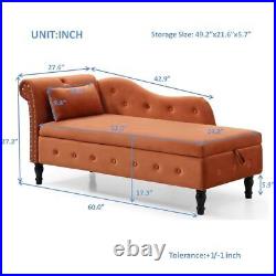 Storage Chaise Lounge Chaises Bench Lounges Settee Chair Chairs Furniture Tufted