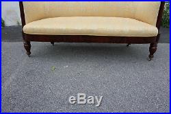 Stunning 19th C. American Empire Mahogany Love Seat, Settee, On Casters