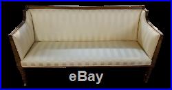 Stunning American Mahogany Sheraton Style Upholstered Sofa, Circa 1880