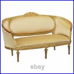 Stunning French Giltwood Napoleon III Circa 1870 Salon Sofa Settee Part Of Suite