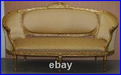 Stunning French Giltwood Napoleon III Circa 1870 Salon Sofa Settee Part Of Suite