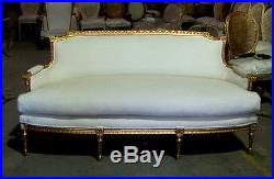 Stunning Gilded French Louis XVI Empire Sofa Settee Canapé