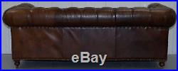Stunning Rrp £4425 Timothy Oulton Westminster Brown Leather Chesterfield Sofa