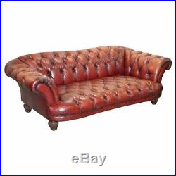 Stunning Tetrad Oskar Chesterfield Vintage Brown Leather Sofa Part Of A Suite