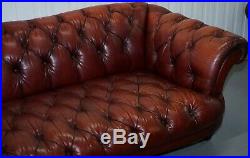 Stunning Tetrad Oskar Chesterfield Vintage Brown Leather Sofa Part Of A Suite