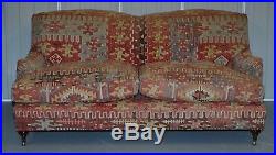 Stunning Vintage George Smith Kilim Signature Howard Sofa Feather Cushions