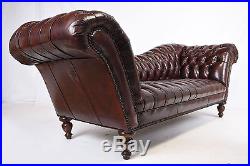 Stunning Vintage Hollywood Regency-style Chesterfield Leather Sofa