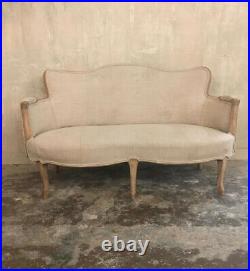Stunning, petite, Antique french sofa linen, chair, seat