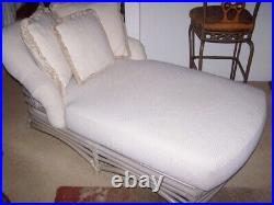 Stylish Ficks Reed Extra Wide Chaise Lounge 1980s