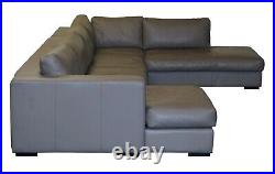 Sublime Rrp £18,000 Bo Concepts Cenova Grey Leather Corner Sofa Chaise Seats 5-6