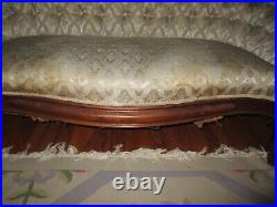 Superb! Antique Victorian Ornate Loveseat / Sofa Walnut with Heavy Carving