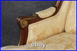 Superb Carved Walnut French Louis XV Style Upholstered Sofa Settee