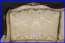 Superb Carved Walnut French Louis XV Style Upholstered Sofa Settee