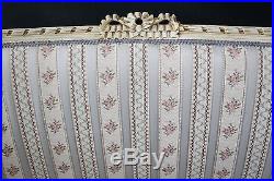 Superb Louis XVI French Ribbon Back Love Seat Antique Ornate Carved Settee Chic