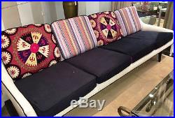 Suzani Vintage Sofa with Embroidered Tapestry Cushions