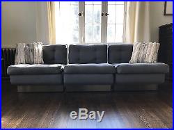 THAYER COGGIN 3 PIECE SECTIONAL by MILO BAUGHMAN Vintage REUPHOLSTERED