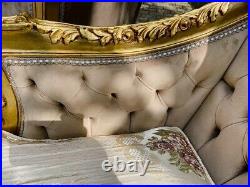 Timeless Elegance Antique French Louis XVI Sofa Set in Tan Velvet