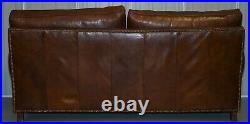 Timothy Oulton Balmoral Halo Brown Leather Feather Filled Sofa Part Large Suite