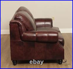 Traditional Rolled Arm Leather Loveseat