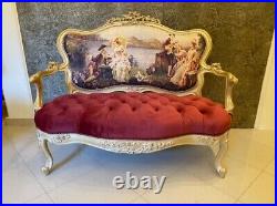 Traditional Style Louis XV Walnut Settee Inactive