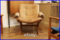 True Vintage Rybo Rykken Kengu Lounge Chair 70er Leather Elsa Solheim