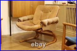 True Vintage Rybo Rykken Kengu Lounge Chair 70er Leder Elsa Solheim Loungechair