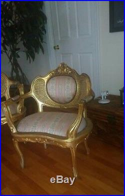 UNIQUE ANTIQUE COMPLETE FRENCH ROCOCO PARLOR, sofa plus two armchairs