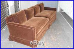 Ultra High Quality Grand Sofa Reupholstered In Chocolate Mohair- Perfect Con